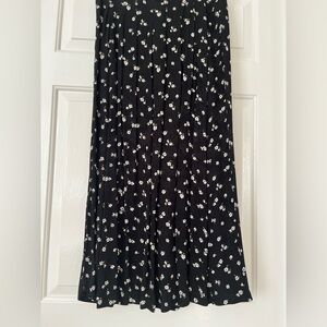 Sezane Black and White Floral Skirt